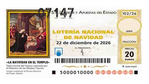 Décimo 07147 del sorteo 102-22/12/2026 Navidad
