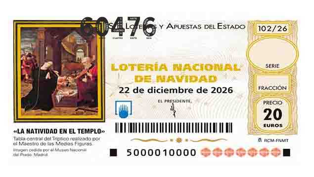 Décimo 60476 del sorteo 102-22/12/2026 Navidad