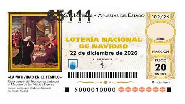 Décimo 65111 del sorteo 102-22/12/2026 Navidad