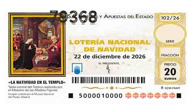 Décimo 79368 del sorteo 102-22/12/2026 Navidad