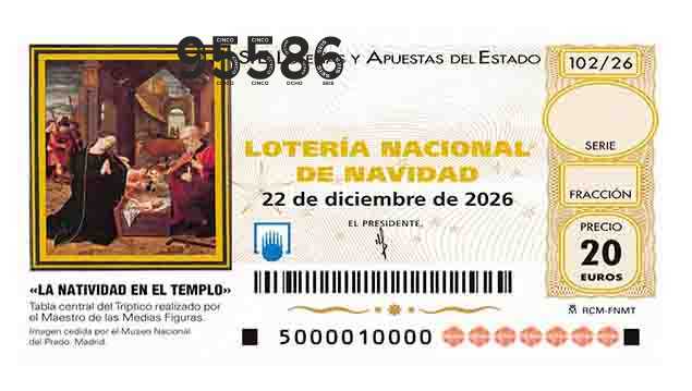 Décimo 95586 del sorteo 102-22/12/2026 Navidad
