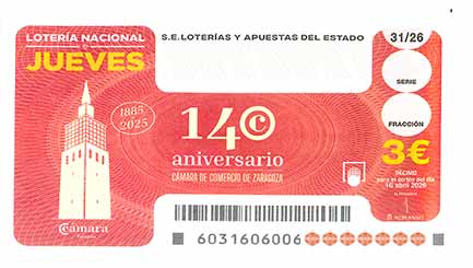 Décimo 24880 del sorteo 31-16/04/2026 Jueves
