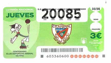 Décimo 20085 del sorteo 33-23/04/2026 Jueves