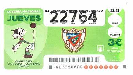 Décimo 22764 del sorteo 33-23/04/2026 Jueves