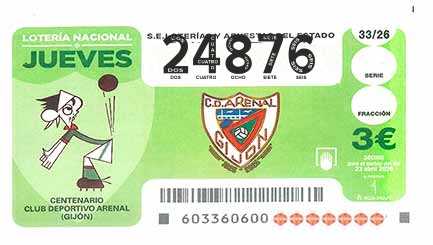 Décimo 24876 del sorteo 33-23/04/2026 Jueves