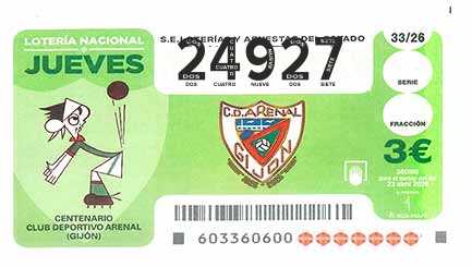 Décimo 24927 del sorteo 33-23/04/2026 Jueves
