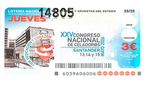 Décimo 14805 del sorteo 39-14/05/2026 Jueves