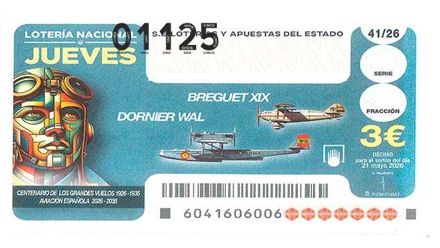 Décimo 01125 del sorteo 41-21/05/2026 Jueves