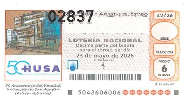 Décimo 02837 del sorteo 42-23/05/2026 Sábado