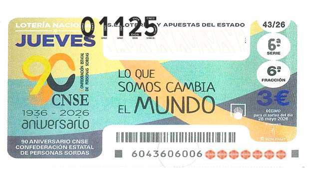 Décimo 01125 del sorteo 43-28/05/2026 Jueves