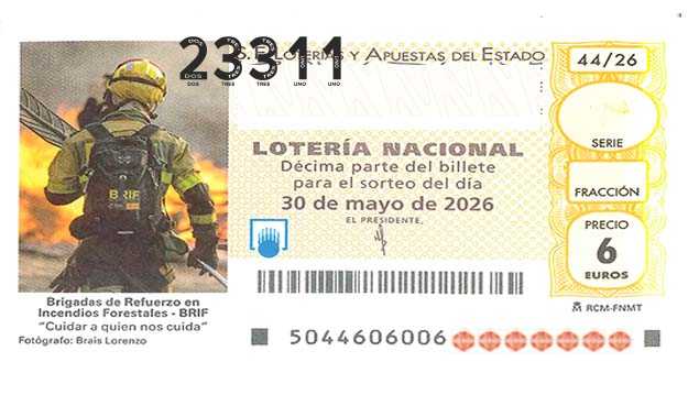 Décimo 23311 del sorteo 44-30/05/2026 Sábado