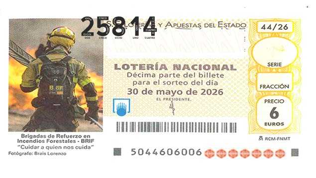 Décimo 25814 del sorteo 44-30/05/2026 Sábado