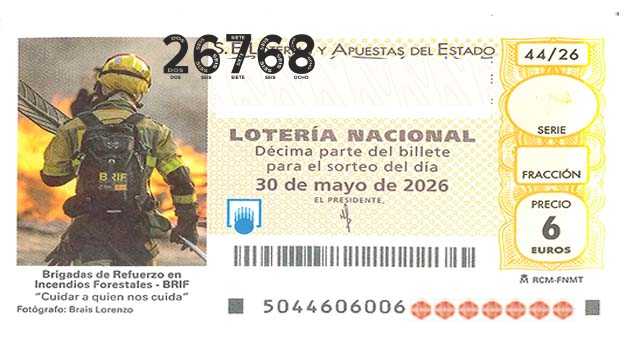 Décimo 26768 del sorteo 44-30/05/2026 Sábado