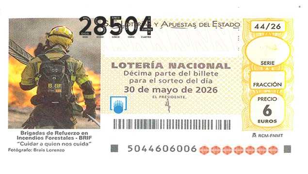 Décimo 28504 del sorteo 44-30/05/2026 Sábado
