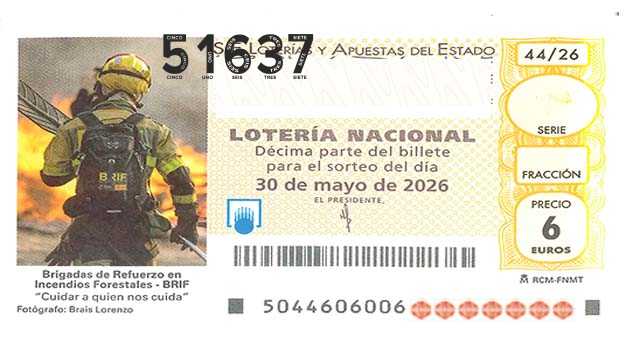 Décimo 51637 del sorteo 44-30/05/2026 Sábado