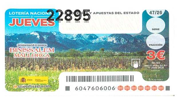 Décimo 22895 del sorteo 47-11/06/2026 Jueves