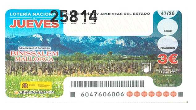 Décimo 25814 del sorteo 47-11/06/2026 Jueves