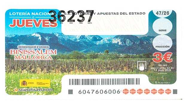 Décimo 36237 del sorteo 47-11/06/2026 Jueves