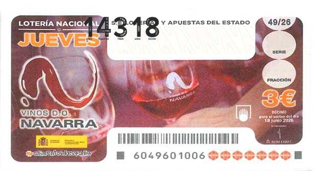 Décimo 14318 del sorteo 49-18/06/2026 Jueves