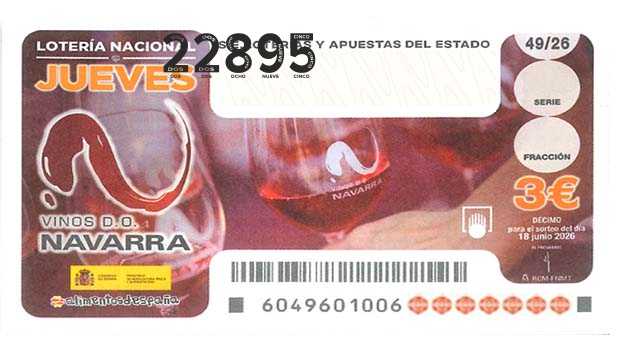 Décimo 22895 del sorteo 49-18/06/2026 Jueves