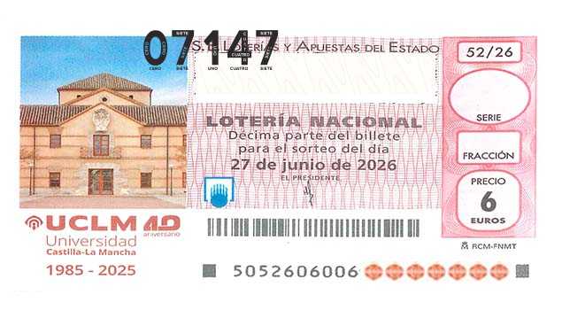Décimo 07147 del sorteo 52-27/06/2026 Sábado