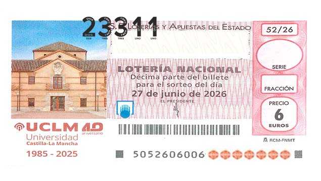 Décimo 23311 del sorteo 52-27/06/2026 Sábado