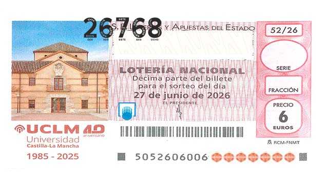 Décimo 26768 del sorteo 52-27/06/2026 Sábado
