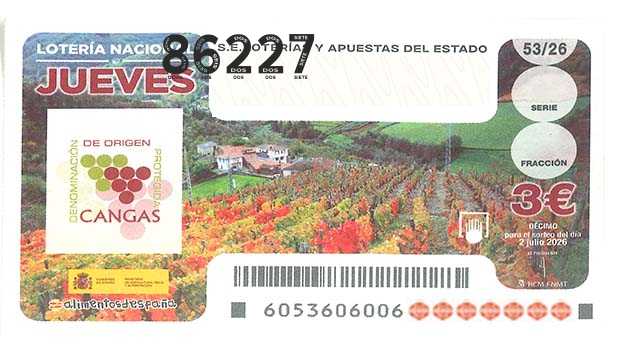 Décimo 86227 del sorteo 53-02/07/2026 Jueves