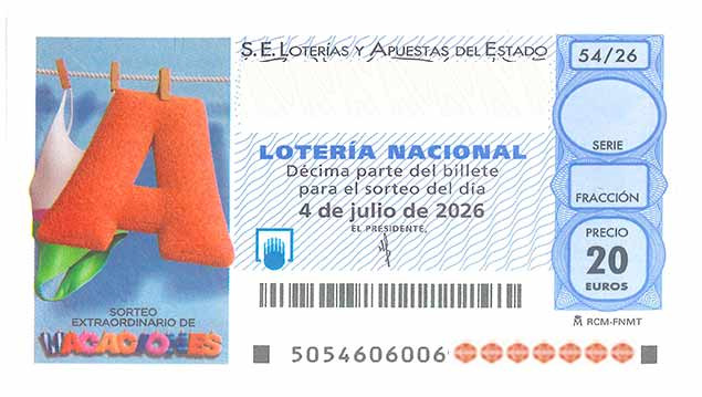 Décimo 62378 del sorteo 54-04/07/2026 Sábado
