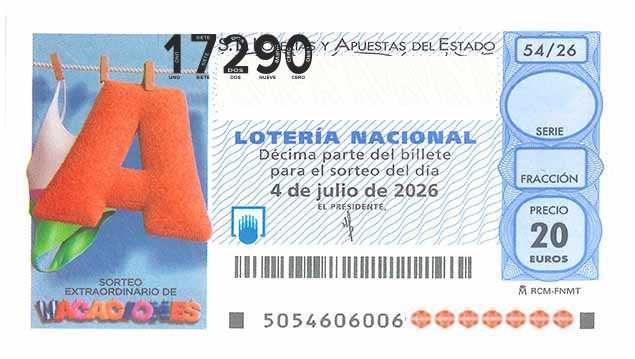 Décimo 17290 del sorteo 54-04/07/2026 Sábado