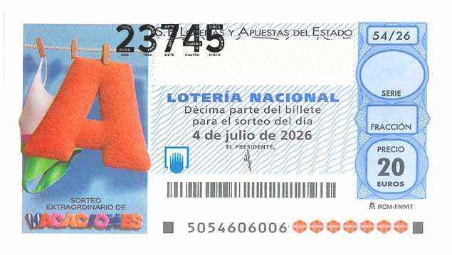 Décimo 23745 del sorteo 54-04/07/2026 Sábado