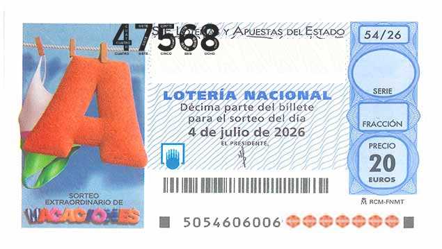 Décimo 47568 del sorteo 54-04/07/2026 Sábado