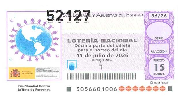 Décimo 52127 del sorteo 56-11/07/2026 Sábado
