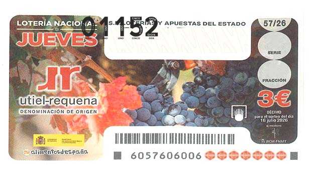 Décimo 01152 del sorteo 57-16/07/2026 Jueves