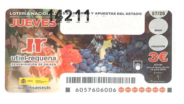 Décimo 14211 del sorteo 57-16/07/2026 Jueves