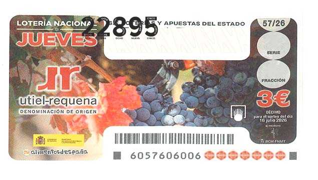 Décimo 22895 del sorteo 57-16/07/2026 Jueves