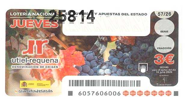 Décimo 25814 del sorteo 57-16/07/2026 Jueves