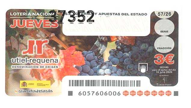 Décimo 37352 del sorteo 57-16/07/2026 Jueves