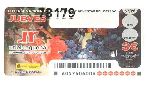 Décimo 78179 del sorteo 57-16/07/2026 Jueves