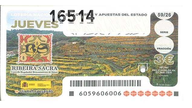 Décimo 16514 del sorteo 59-23/07/2026 Jueves