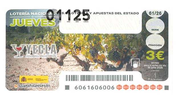 Décimo 01125 del sorteo 61-30/07/2026 Jueves