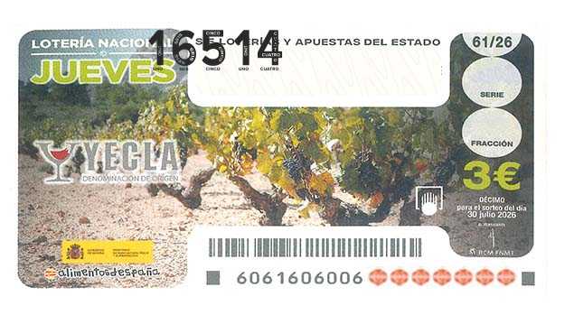 Décimo 16514 del sorteo 61-30/07/2026 Jueves