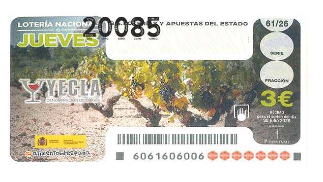 Décimo 20085 del sorteo 61-30/07/2026 Jueves