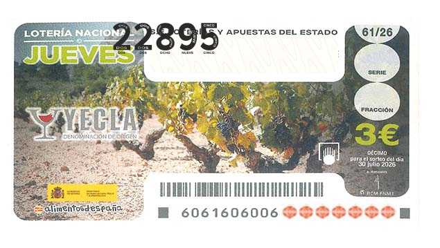 Décimo 22895 del sorteo 61-30/07/2026 Jueves