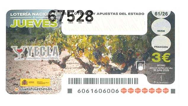Décimo 67528 del sorteo 61-30/07/2026 Jueves
