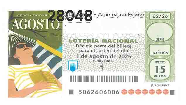 Décimo 28048 del sorteo 62-01/08/2026 Sábado