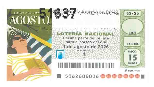 Décimo 51637 del sorteo 62-01/08/2026 Sábado