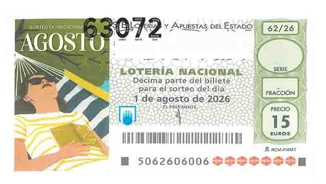 Décimo 63072 del sorteo 62-01/08/2026 Sábado