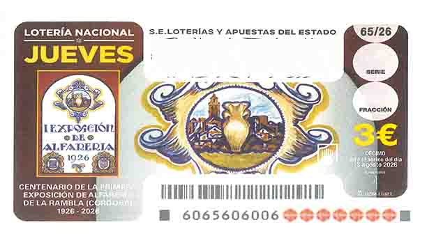 Décimo 98524 del sorteo 65-13/08/2026 Jueves