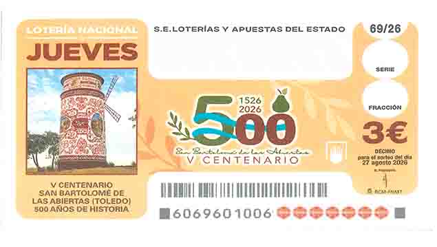 Décimo 98062 del sorteo 69-27/08/2026 Jueves